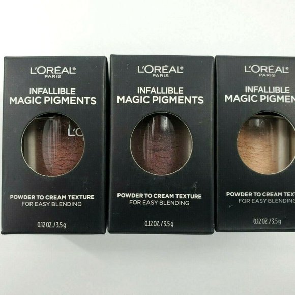3X L’Oreal Infallible Magic Pigments MIX LOT Loose EYE Shadow  #468 #444 #458 - Picture 1 of 4